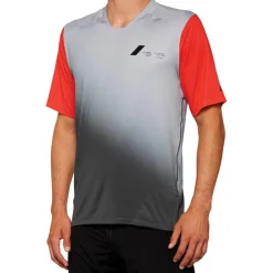 100% Celium Fietsshirt Heren - grijs/racer red