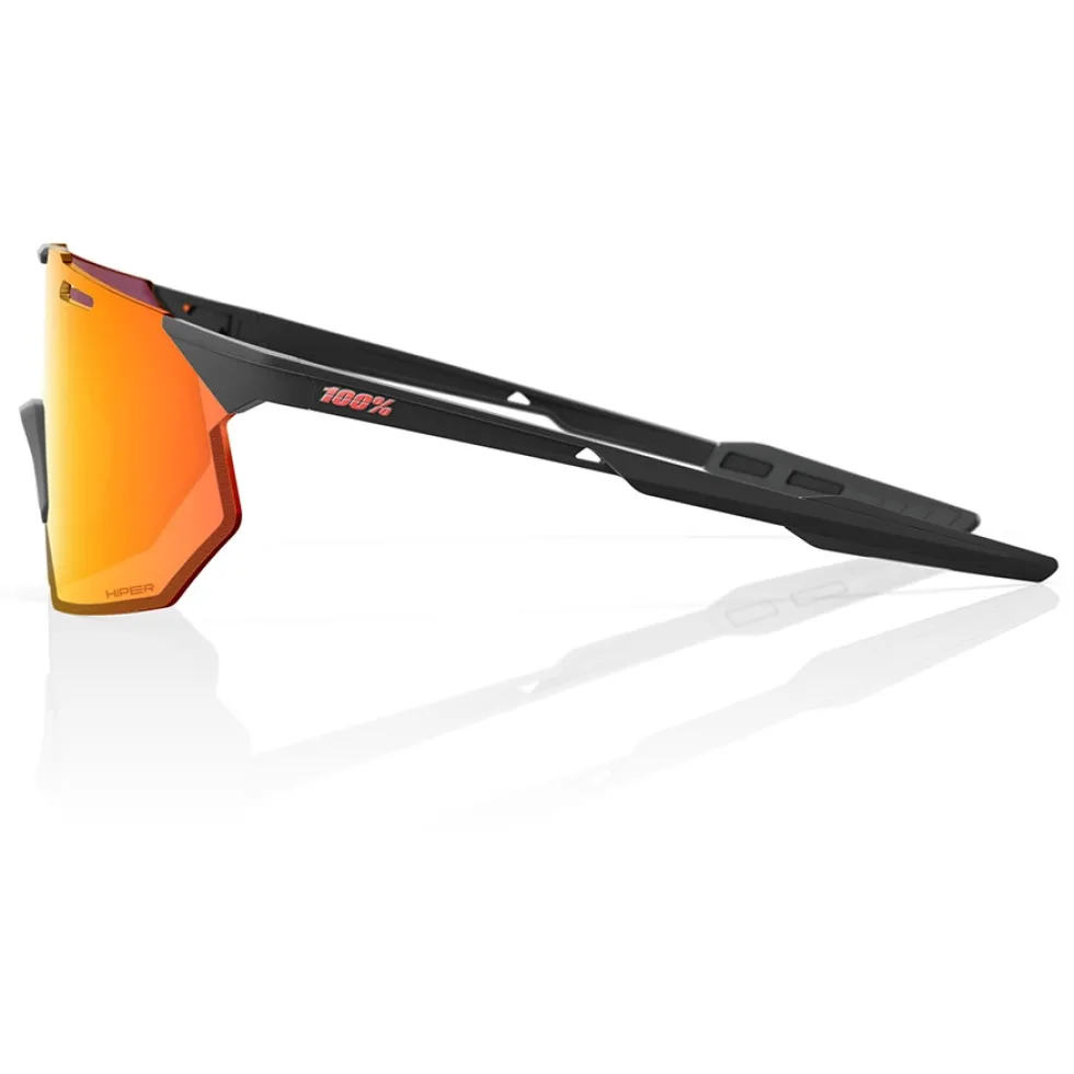 100% Hypercraft SQ Bril - Soft Tact Black - HiPER Red Multilayer Mirror | Clear