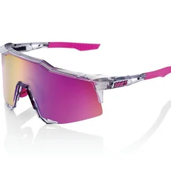 100% Speedcraft Bril - Tokyo Nights / Translucent Grey - Purple Multilayer Mirror | Clear