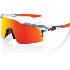 100% Speedcraft SL Bril - Soft Tact Grey Camo - HiPER Red Multilayer Mirror | Clear