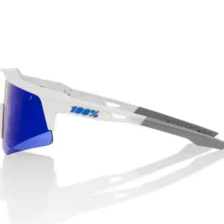 100% Speedcraft XS Bril - Matte White - Blue Multilayer Mirror | Clear
