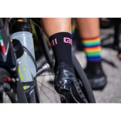 Alé Logo Sokken Unisex - black/fluo pink