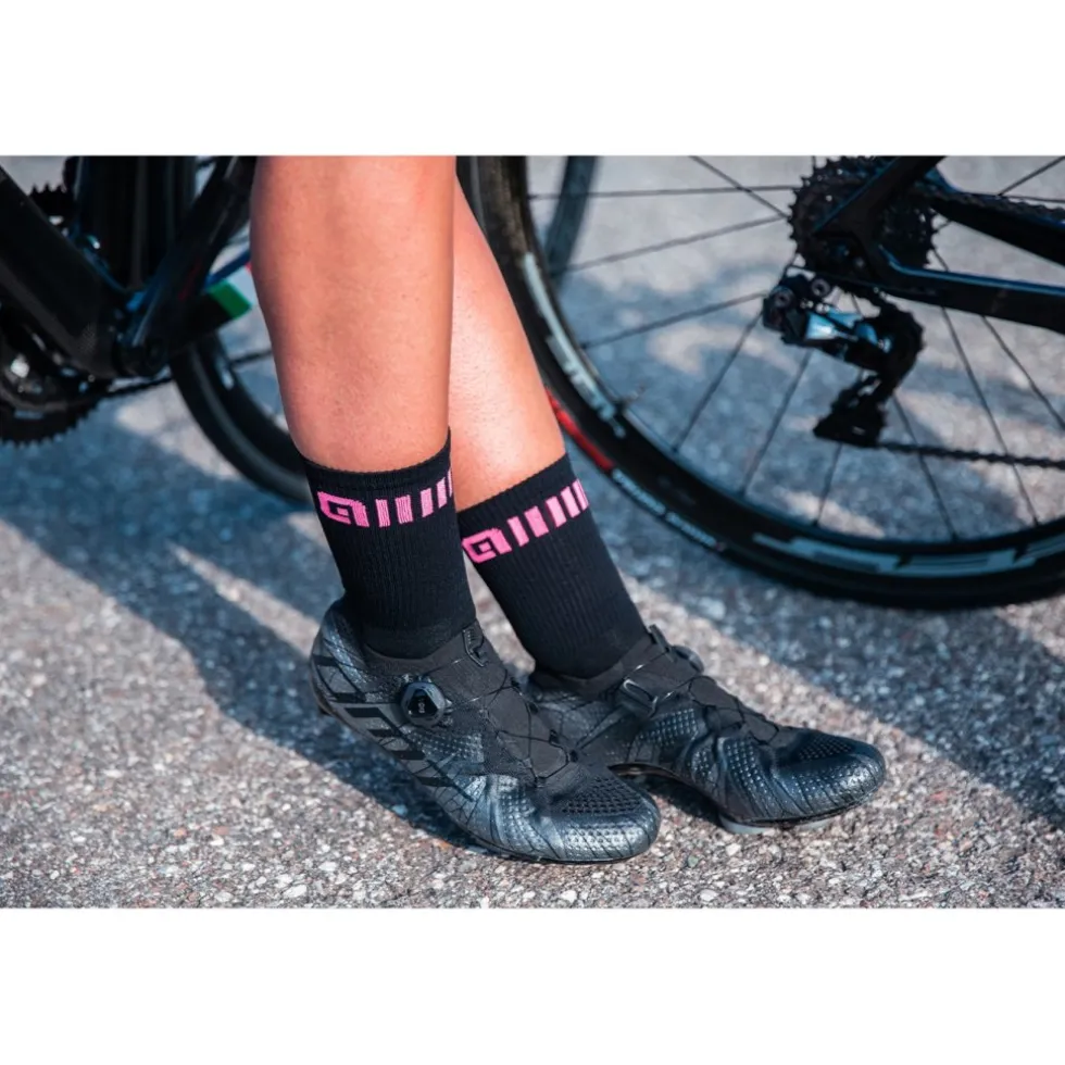 Alé Logo Sokken Unisex - black/fluo pink