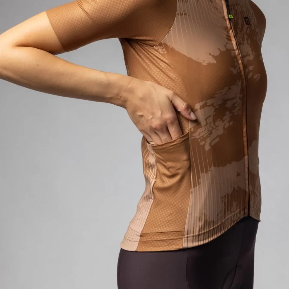 Alé OFF ROAD GRAVEL Krakatoa Radtrikot Damen - caramello