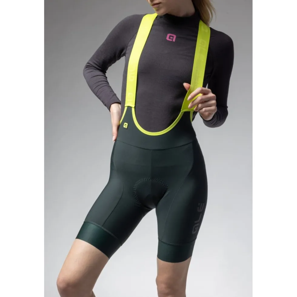 Alé PR-E Magic Colour Winter Fietsshort met Bretels Dames - scotland green