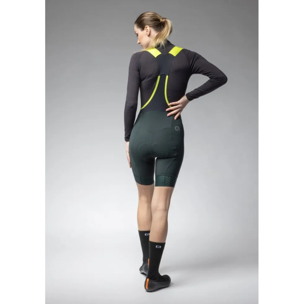 Alé PR-E Magic Colour Winter Fietsshort met Bretels Dames - scotland green