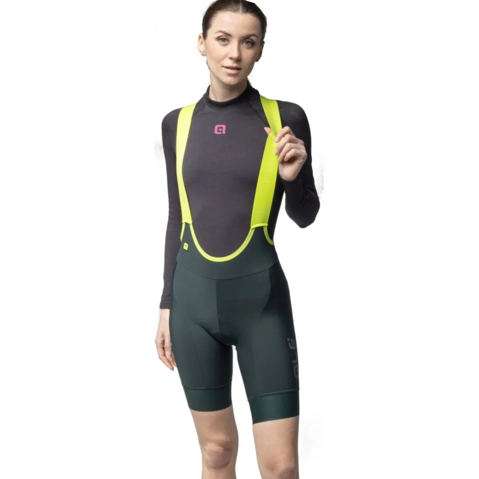 Alé PR-E Magic Colour Winter Fietsshort met Bretels Dames - scotland green