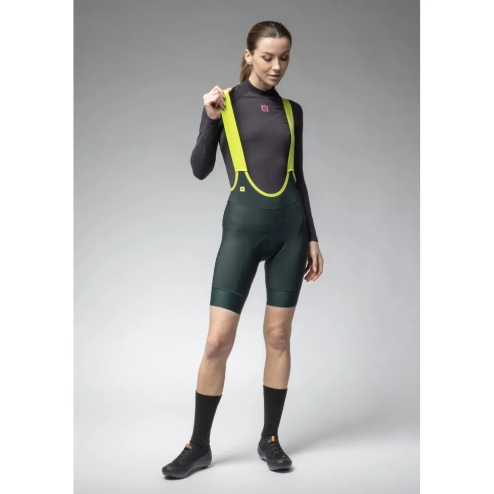 Alé PR-E Magic Colour Winter Fietsshort met Bretels Dames - scotland green