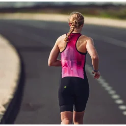 Alé TRIATHLON Crazy Triatlonpak zonder mouwen voor dames - pink combo