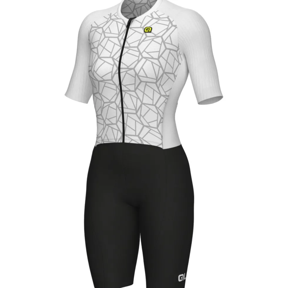 Alé TRIATHLON Focus Triatlonpak met korte mouwen voor dames - white