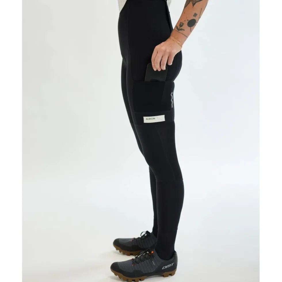 ALBION All Road Pocket Fietsbroek met Bretels Dames - Zwart
