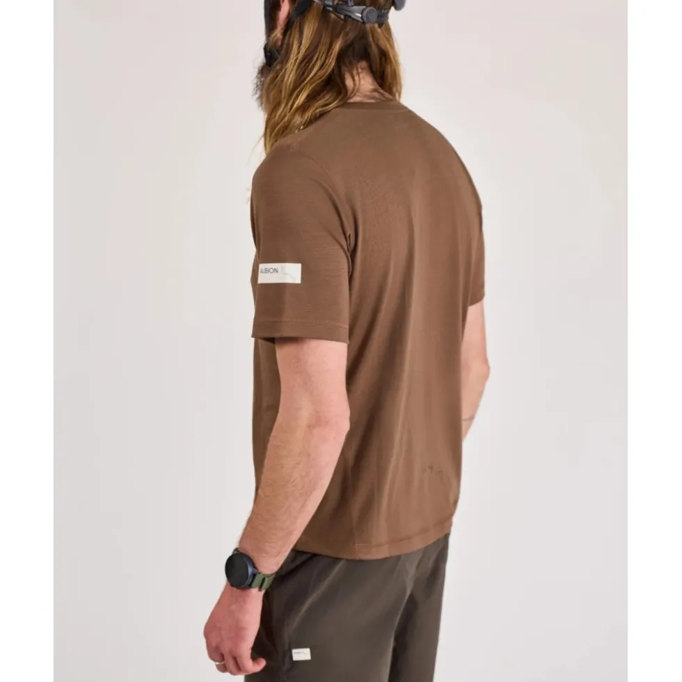 ALBION Merino Riding Unisex-t-shirt voor mannen en vrouwen - Umber