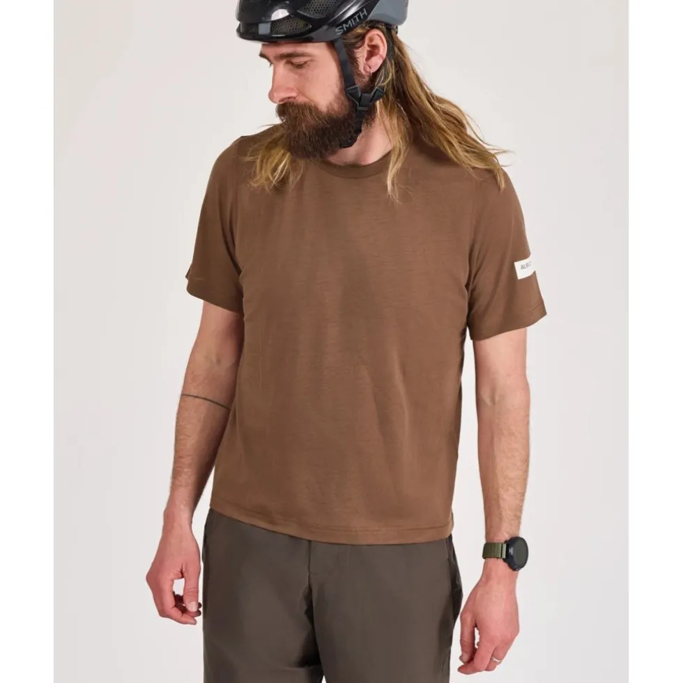 ALBION Merino Riding Unisex-t-shirt voor mannen en vrouwen - Umber