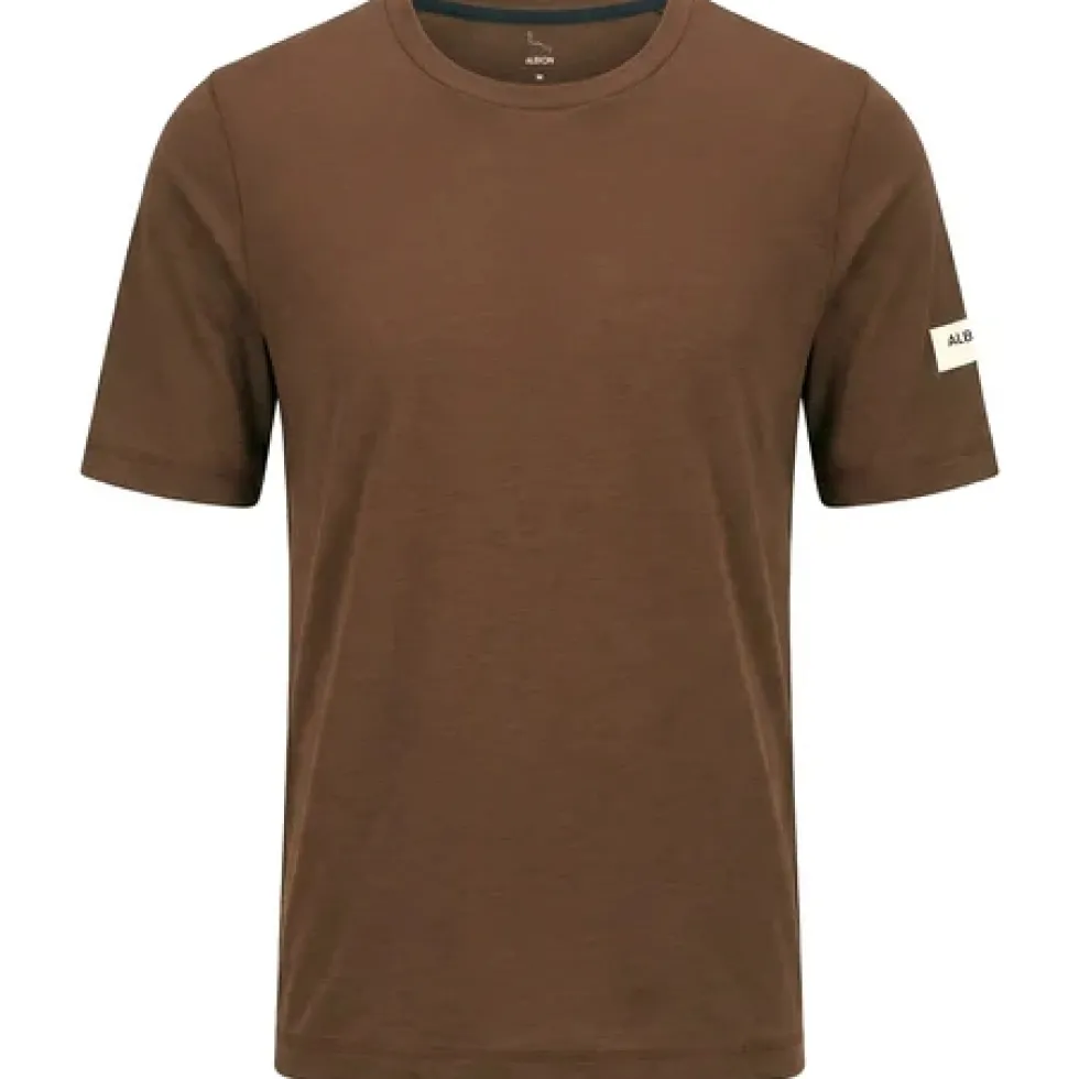 ALBION Merino Riding Unisex-t-shirt voor mannen en vrouwen - Umber