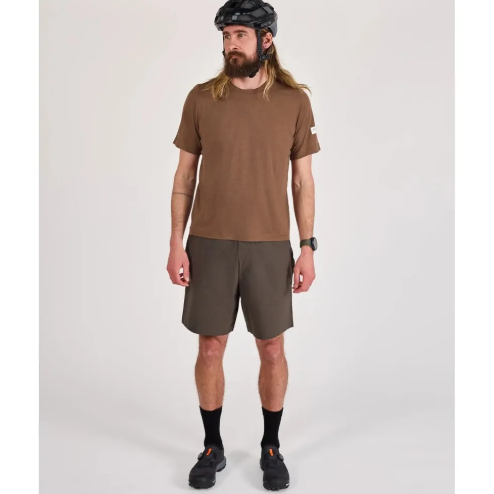 ALBION Merino Riding Unisex-t-shirt voor mannen en vrouwen - Umber