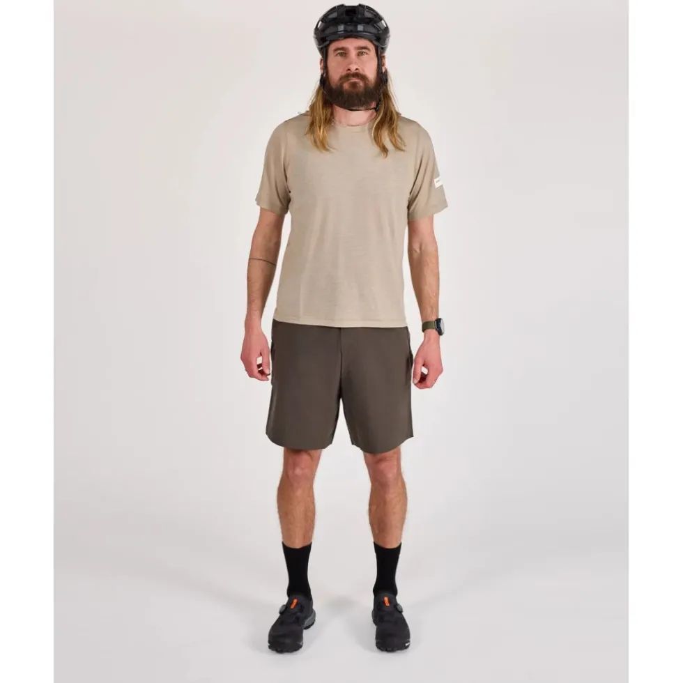 ALBION Merino Riding Unisex-t-shirt voor mannen en vrouwen - Sandstone