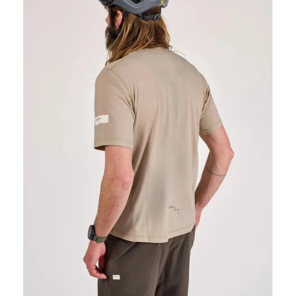 ALBION Merino Riding Unisex-t-shirt voor mannen en vrouwen - Sandstone