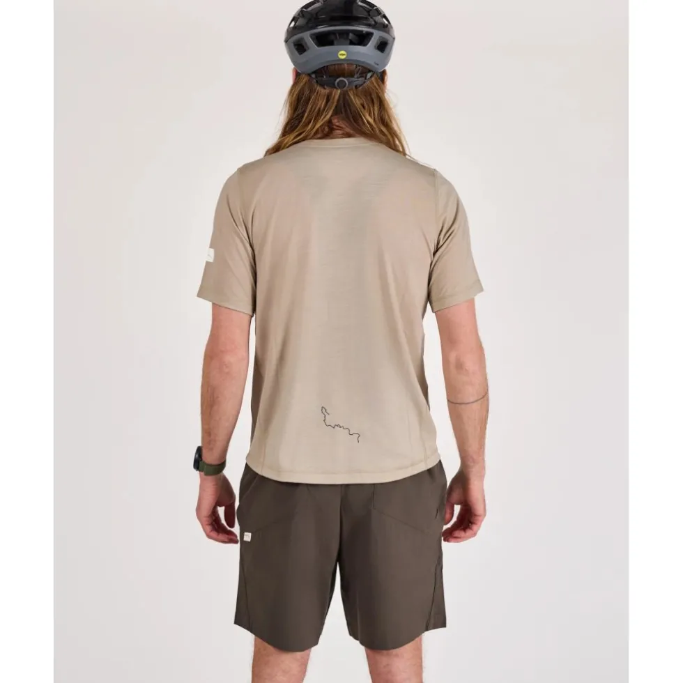 ALBION Merino Riding Unisex-t-shirt voor mannen en vrouwen - Sandstone