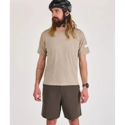 ALBION Merino Riding Unisex-t-shirt voor mannen en vrouwen - Sandstone
