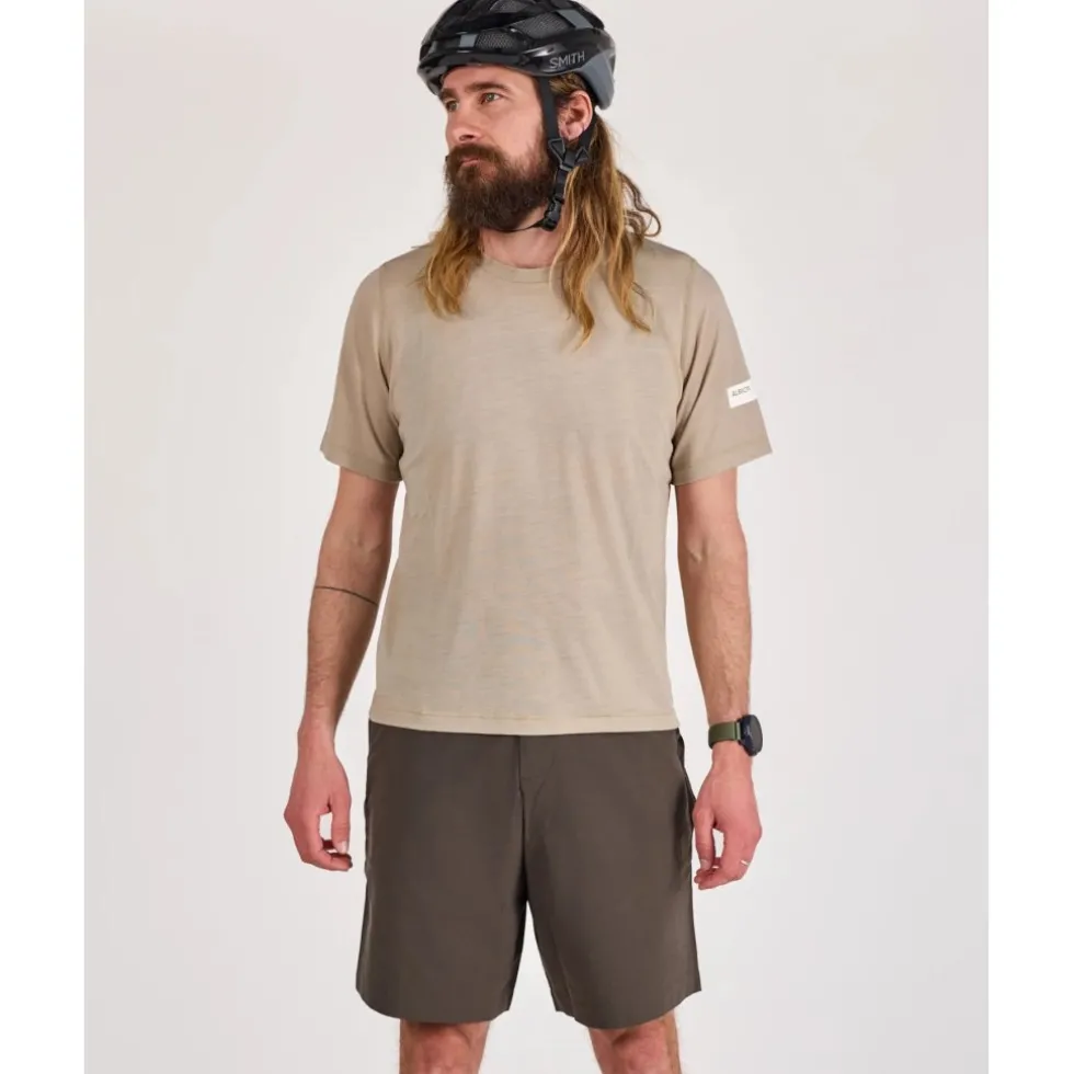 ALBION Merino Riding Unisex-t-shirt voor mannen en vrouwen - Sandstone