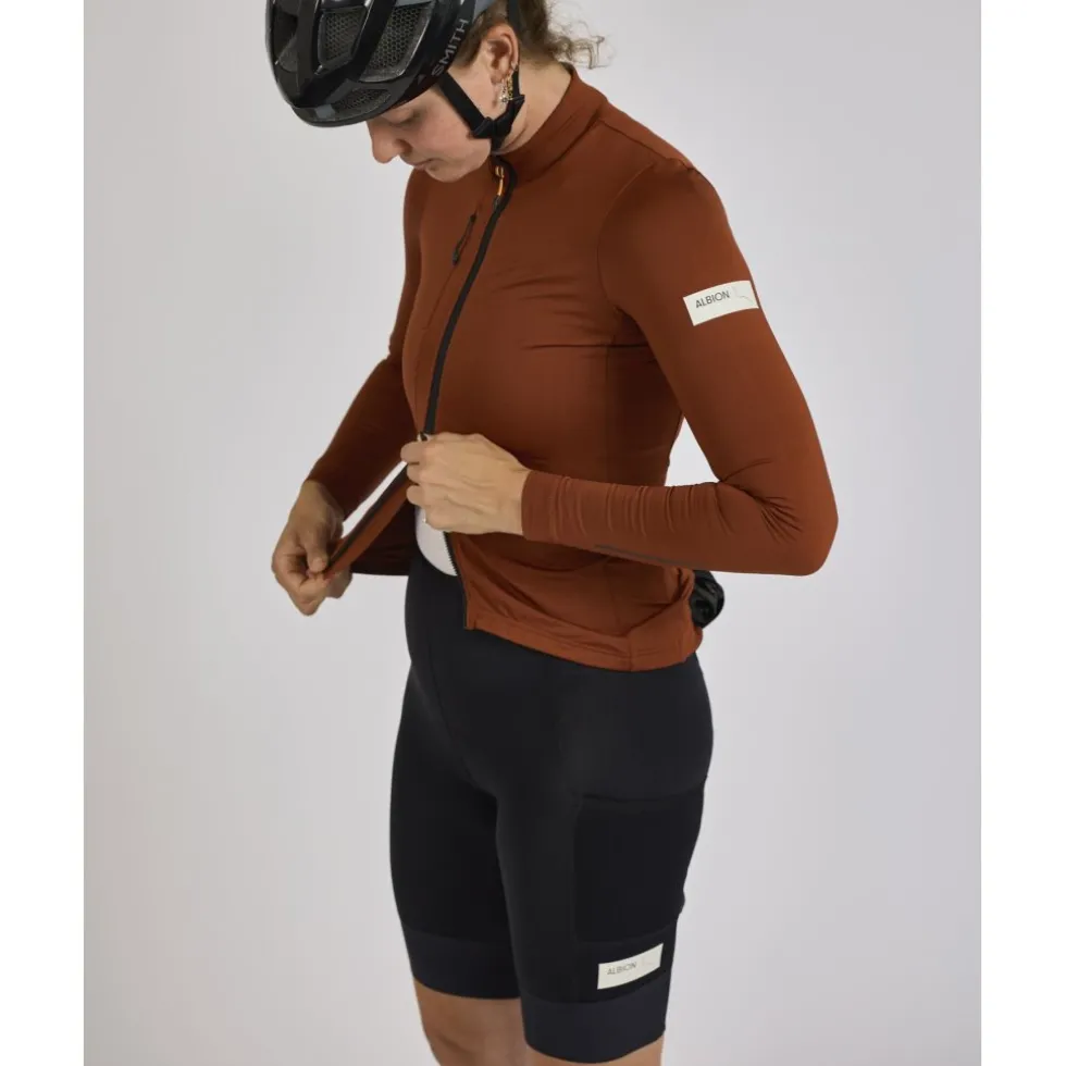 ALBION Traverse Fietsshirt met Lange Mouwen Dames - Burnt Orange