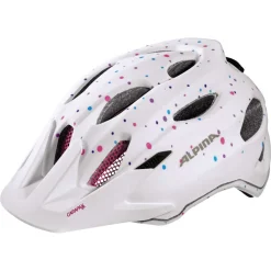 Alpina Carapax JR. Kinder-Fietshelm - white polka dots