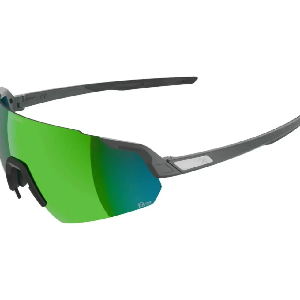 Alpina Turbo Air Q-Lite Brillen - midnight-grey matt/green mirror + pink