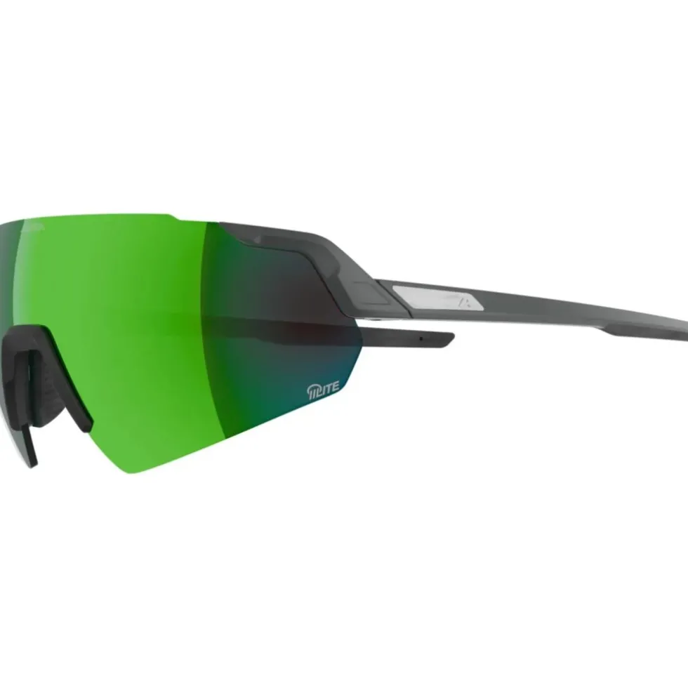 Alpina Turbo Air Q-Lite Brillen - midnight-grey matt/green mirror + pink
