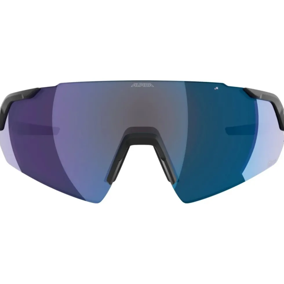 Alpina Turbo Air Q-Lite Brillen - black matt/blue mirror + pink