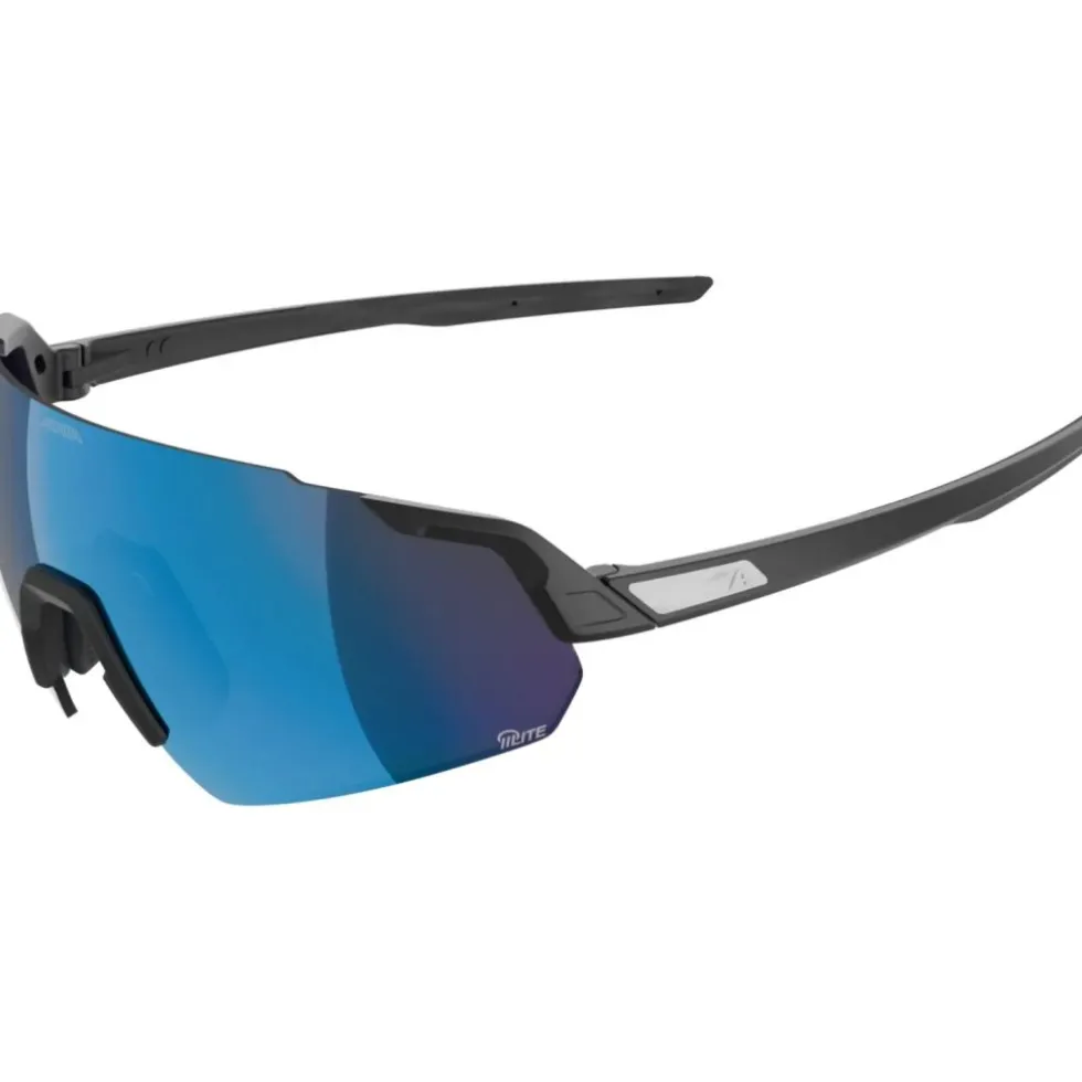 Alpina Turbo Air Q-Lite Brillen - black matt/blue mirror + pink