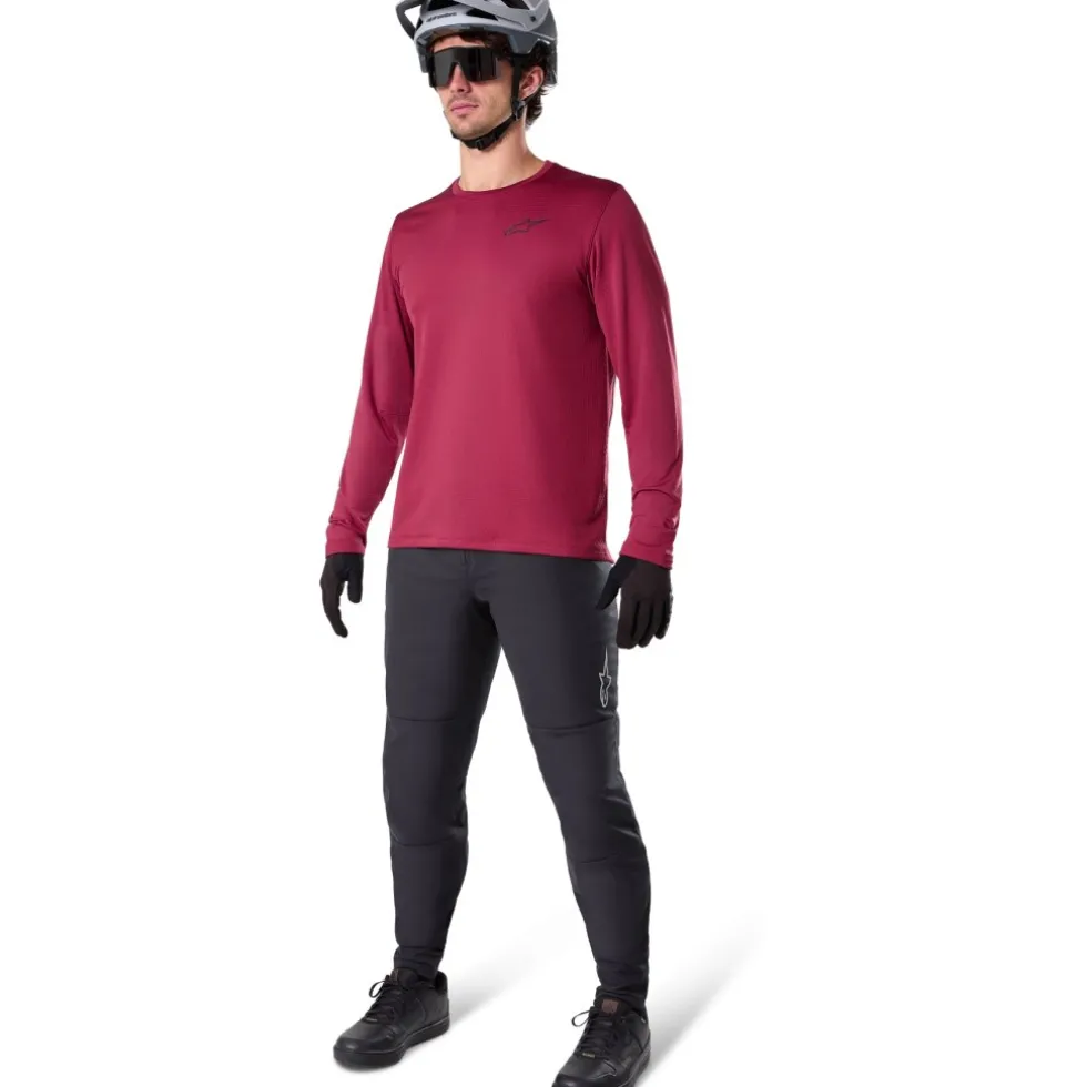 Alpinestars A-Dura Thermal Fietsshirt met Lange Mouwen Heren - burgundy