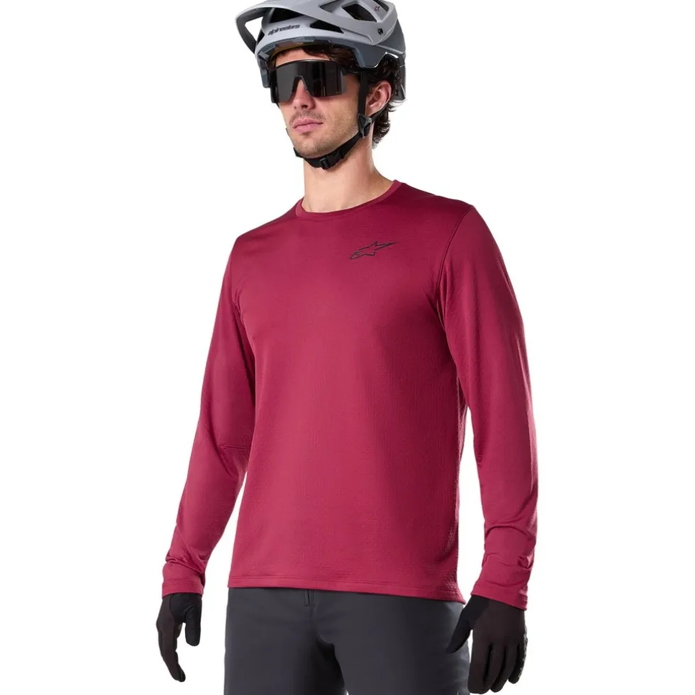 Alpinestars A-Dura Thermal Fietsshirt met Lange Mouwen Heren - burgundy