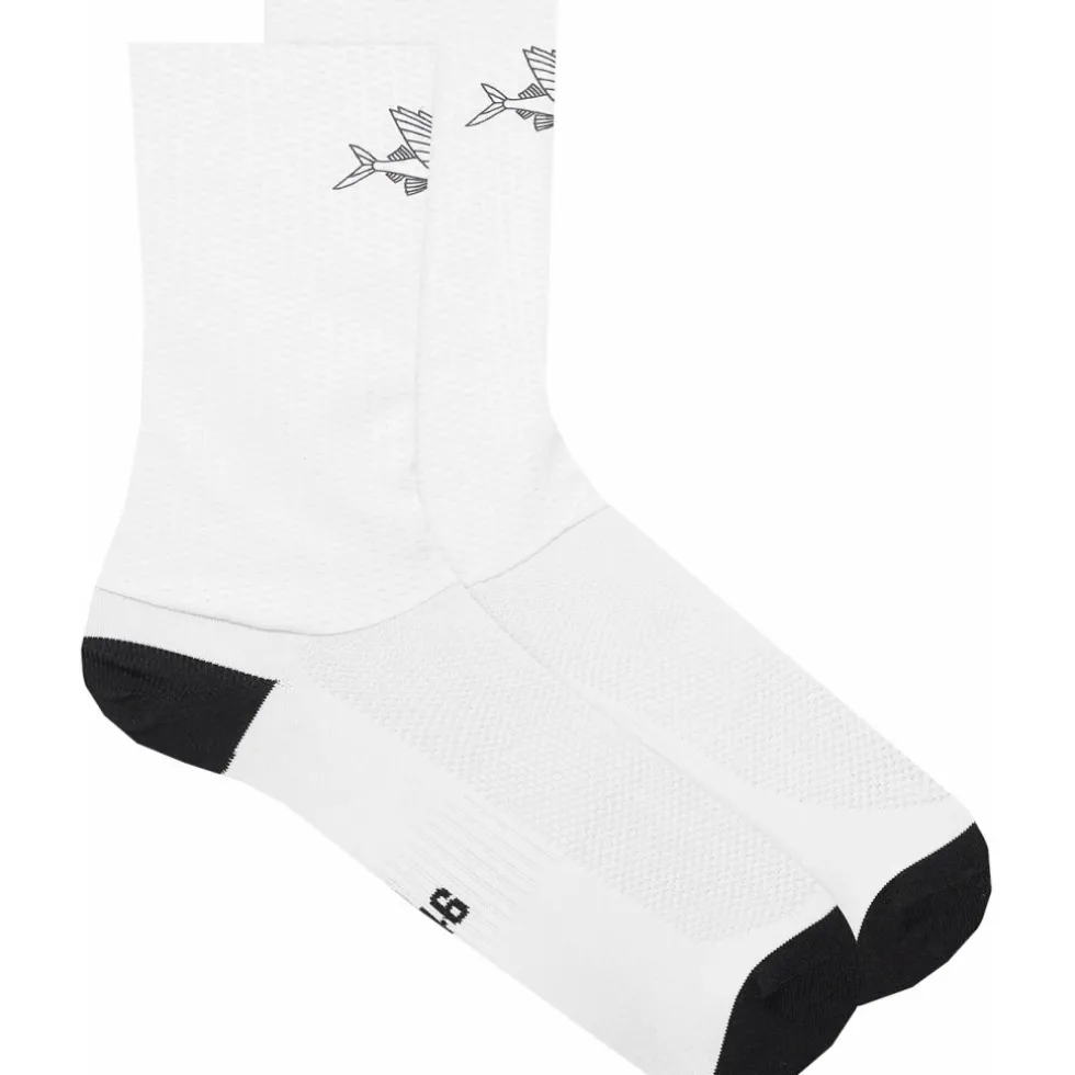 Café du Cycliste Aero Sokken - flying fish/black on white