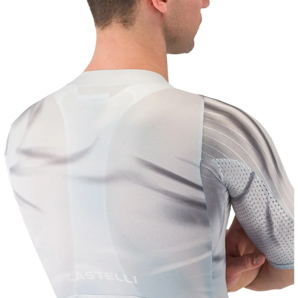 Castelli Aero Race 8S Fietsshirt met Korte Mouwen Heren - silver grey/smoky grey 870