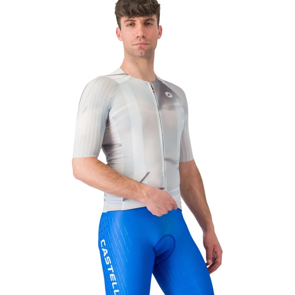 Castelli Aero Race 8S Fietsshirt met Korte Mouwen Heren - silver grey/smoky grey 870