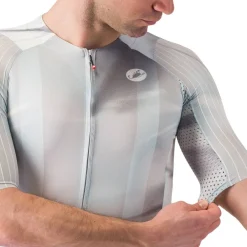 Castelli Aero Race 8S Fietsshirt met Korte Mouwen Heren - silver grey/smoky grey 870