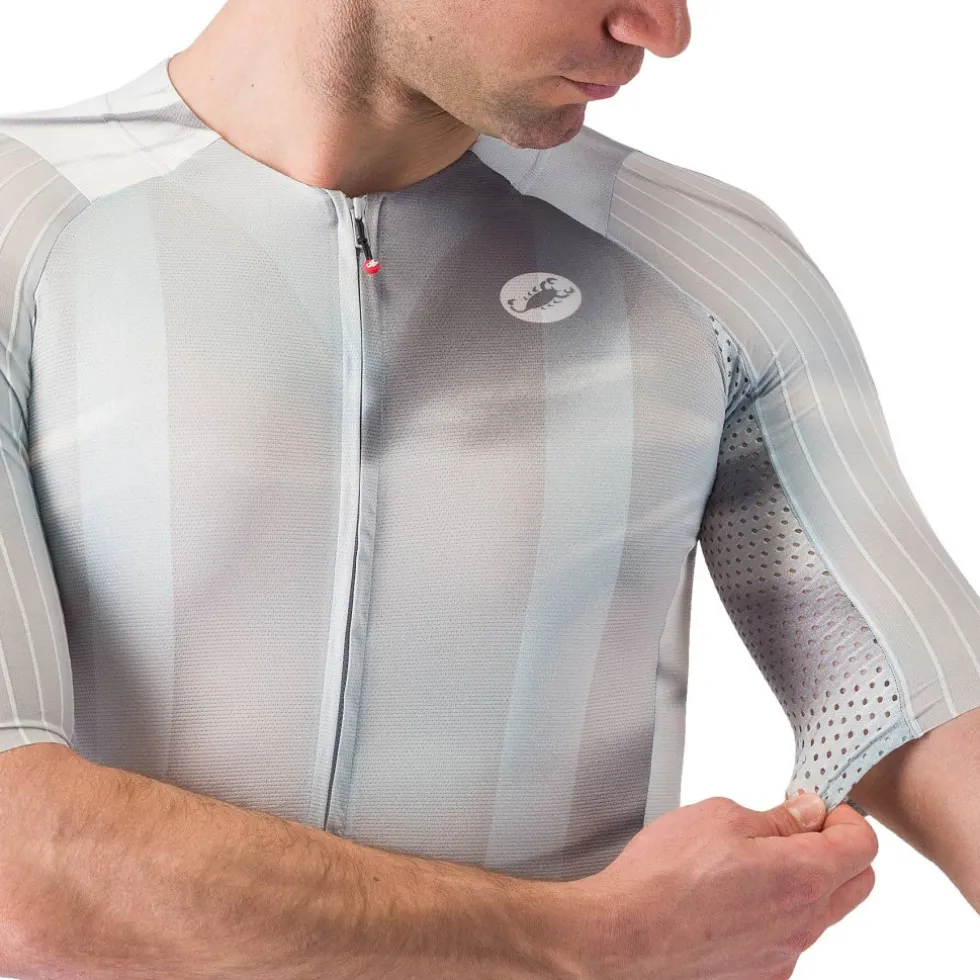Castelli Aero Race 8S Fietsshirt met Korte Mouwen Heren - silver grey/smoky grey 870