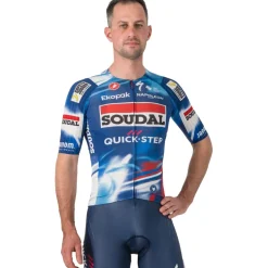 Castelli Aero Race 8S Fietsshirt met Korte Mouwen Team Soudal Quick-Step Heren - score/blue-red 150