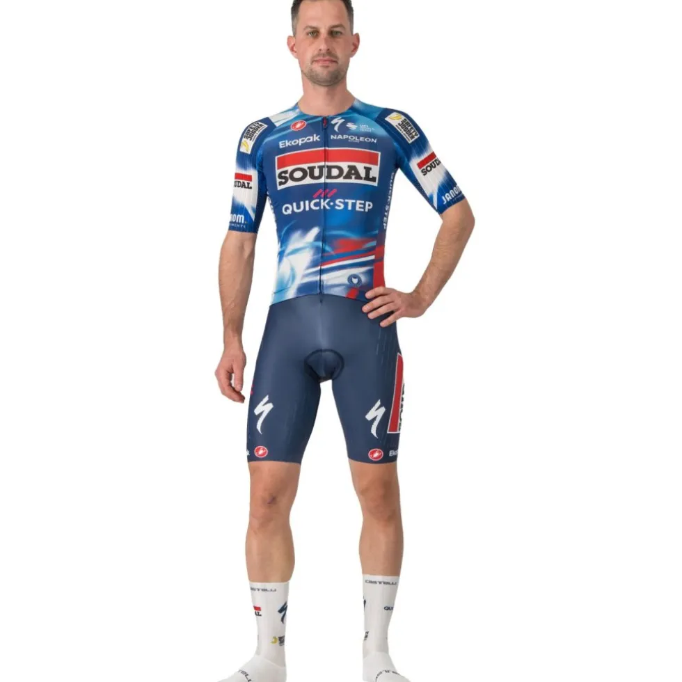 Castelli Aero Race 8S Fietsshirt met Korte Mouwen Team Soudal Quick-Step Heren - score/blue-red 150