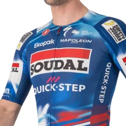Castelli Aero Race 8S Fietsshirt met Korte Mouwen Team Soudal Quick-Step Heren - score/blue-red 150