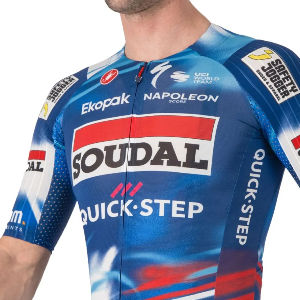 Castelli Aero Race 8S Fietsshirt met Korte Mouwen Team Soudal Quick-Step Heren - score/blue-red 150