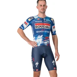 Castelli Aero Race 8S Fietsshirt met Korte Mouwen Team Soudal Quick-Step Heren - score/blue-red 150