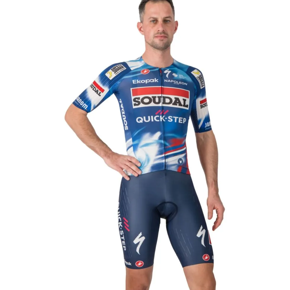 Castelli Aero Race 8S Fietsshirt met Korte Mouwen Team Soudal Quick-Step Heren - score/blue-red 150