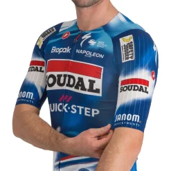 Castelli Aero Race 8S Fietsshirt met Korte Mouwen Team Soudal Quick-Step Heren - score/blue-red 150