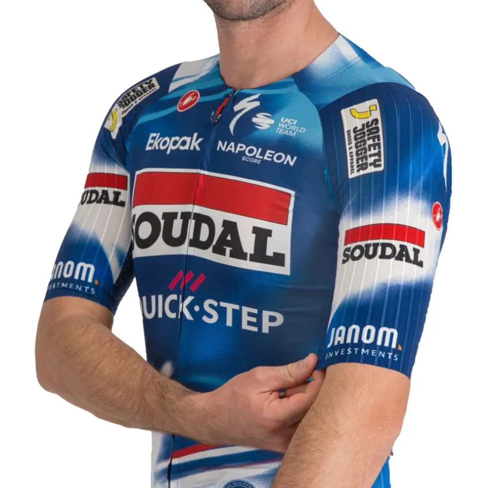 Castelli Aero Race 8S Fietsshirt met Korte Mouwen Team Soudal Quick-Step Heren - score/blue-red 150