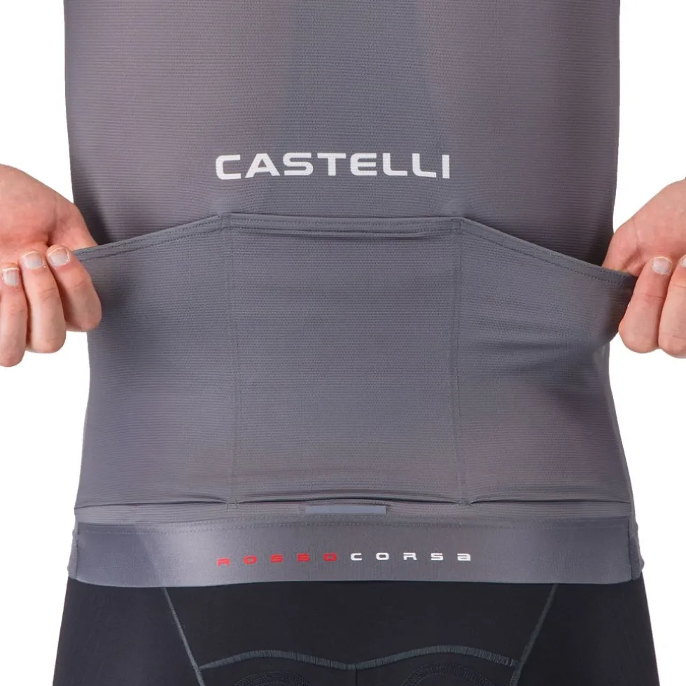 Castelli Aero Race 8S Fietsshirt met Korte Mouwen Heren - smoky grey 021