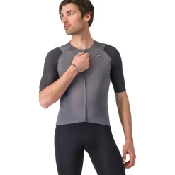 Castelli Aero Race 8S Fietsshirt met Korte Mouwen Heren - smoky grey 021