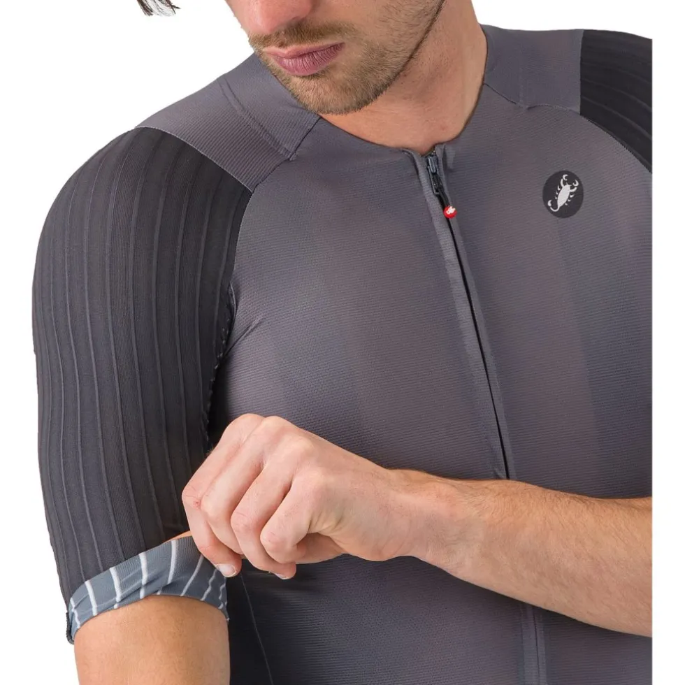 Castelli Aero Race 8S Fietsshirt met Korte Mouwen Heren - smoky grey 021