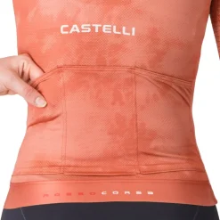 Castelli Aero Race 8S Trui met korte mouwen Dames - paprika 655