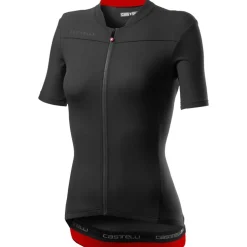 Castelli Anima 3 Dames Fietsshirt met Korte Mouwen - light black/red 085